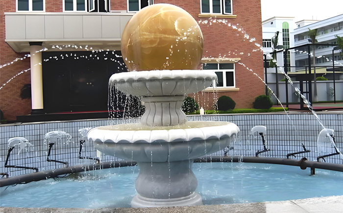 會(huì)轉(zhuǎn)動(dòng)的石雕風(fēng)水球噴泉--夏日清涼新寵！